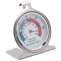 KitchenCraft Kühl- und Gefrierschrankthermometer mit Anleitung ofMinimal- und Maximaltemperatur, Edelstahl