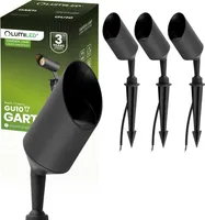 LUMILED vonkajšie cestné svetlo 230V GU10 vonkajšie svietidlo cestné svetlo polykarbonát čierny IP65 vodotesné vonkajšie záhradné záhradné svietidlo 3 kusy
