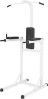 GORILLA SPORTS® Power Tower - Multifunktional, Klimmzugstange, Dip-Station, Pull & Chin Up, Weiß - Kraftstation für Zuhause, Klimmzugstation, Kraftturm, Trainingsgerät, Fitness, Krafttraining
