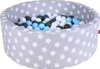 Knorrtoys Bällebad soft - "Grey white stars" - 300 balls creme/grey/lightblue