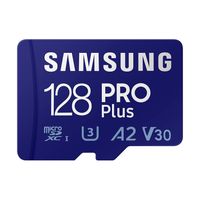 Samsung microSD Card Pro Plus 128 GB, MicroSDXC, Flash-Speicher Klasse 10, SD-Adapter