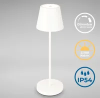 LED Außen-Tischleuchte Akku Lampe dimmbar weiß 3W Touch  IP54 warmweiß Terrasse