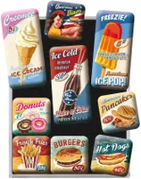 Dekomagnet American Diner 9er-Set