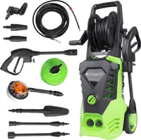 BRAST Hochdruckreiniger Elektro   2400 Watt 180 bar   inkl. 13-TLG. Sonderzubehör   Fördermenge 450 l/h   Schlauchtrommel 10m Hochdruckschlauch Hochdruckpistole   mobiler Flächenreiniger