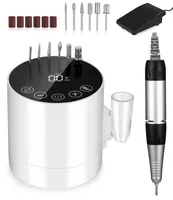 Elektrische Nagelfräser für Gelnägel, 35000 U/Min, Professionelle Nagelfeilen Set mit LCD-Display, Nagelbohrer DIY Maniküre Pediküre Set