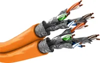 Goobay 91891 Kabel sieciowy CAT 7A duplex, S/FTP (PiMF), pomarańczowy, 100 m - CU, AWG 23/1 (pełny), LSZH