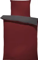 Wendebettwäsche 135x200 cm bordeaux anthrazit Unifarben Doubleface Mikrofaser