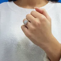 Diamantring mit Diamanten in Baguette-Schliff und Brilliantschliff - 61 (19,40 mm)