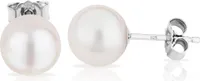 Paar 8,0mm Süßwasserperle Ohrstecker 925 Silber Perlen Damen Ohrringe rund