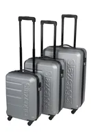 Slazenger Koffer Set 3-teilig - Kofferset mit Handgepäck Koffer, Reisekoffer und Koffer Groß - Hartschalenkoffer mit Rollen - Zahlenschloss mit 3-stelligem Code - Grau