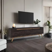 Skye Decor, D1 - 1009, Fernsehtisch, Schwarz, 100 % MELAMINBESCHICHTETE SPANPLATTEN, 180 x 35 x 48,6 cm