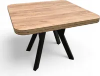 Quadratischer Tisch zaowal 90x90 klappbar auf 190 cm Schwarz + Eiche Craft Gold