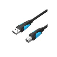 Vention VAS-A16-B200, 2 m, USB A, USB B, USB 2.0, 480 Mbit/s, Schwarz, Weiß