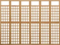 vidaXL Spalier/Paravent 6-teilig Massivholz Tanne 242,5x180 cm