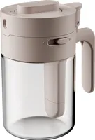 Gewürzglas aus Glas mit Löffel, Verschlussdesign, hitzebeständiger Gewürzbehälter für die Küche, 2-in-1-Vorratsglas mit Löffel für Salz, Zucker, Gewürze