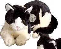 Förster Stofftiere 3472 große liegende Katze 30 cm lang schwarz-weiß