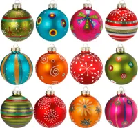 Weihnachtskugeln mit Motiv Glas 8cm Mille Fiori, 12er Set