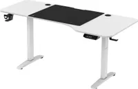 Elektrisch Höhenverstellbarer Schreibtisch Bürotisch Ergonomisch mit Tischplatte Stahlfüßen Touchscreen Memoryfunktion Kopfhörerhaken Getränkehalter 160 x 75 cm, Weiß