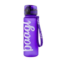 Dětská láhev na pití nepropustná láhev na vodu 500 ml, školní a sportovní láhev pro chlapce, dívky bez BPA (logo fialová)