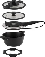 Remoska Tria T41/42 - 3l, 610W, Multifunktionspfanne mit Glasdeckel und Soft-Schnellkochtopf Funktion, Allen Herdarten Auch auf Induktionsherden