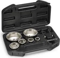 Hammerschmitt Karbid Lochsägen-Set, 9-tlg. für Stein, Gasbeton, Putz, Fliesen