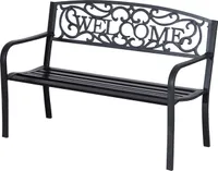 Outsunny Zahradní lavička 2-Seater Bench Park Bench Kovový zahradní nábytek