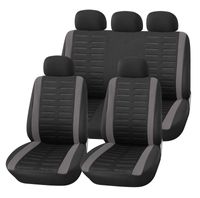 Autositzbezüge Set Universal | Upgrade4cars Auto-Schonbezüge in Schwarz Grau für Vorne und Hinten | Auto-Sitzbezug mit Airbag Öffnung | Auto-Zubehör