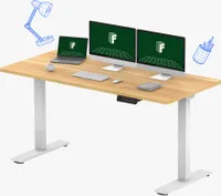 FLEXISPOT Höhenverstellbarer Schreibtisch Elektrisch 160x70cm, 2 starke Motoren, 120 kg Tragkraft, Antikollisionsschutz, 4 Memory-Funktion (Ahorn)