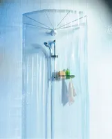 Duschspinne Spirella Ombrella mit Gestänge und Duschvorhang 200x170 cm Klar