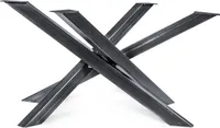 Tischgestell Orion (Industrial (Klarlack), 113x73xH71 cm) Design Kreuzgestell Tischkufen Stahl Tischbeine Metall Esstisch Schreibtisch