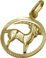 Anhänger Kettenanhänger Sternzeichen Steinbock aus 375 Gold Gelbgold Uni
