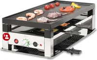 Solis 5 in 1 Raclette Tischgrill, 1400 W, 8 Personen, Mini Pizza Mini Wok Crepes