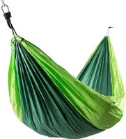 Hängematte aus Fallschirmnylon, 275x140 cm, grün-hellgrün, belastbar bis 300 kg