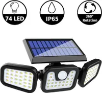 LED Solar -Außenleuchten,Bewegungsmelder Solarstrahler,IP65 wasserdichtes,Solar Außenwandleuchten,360 Rotation Gartenleuchten