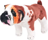 Stojaci plyšový hračkársky buldog, bielo hnedý XXL