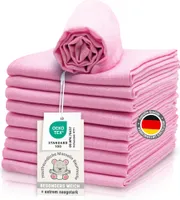 10er Set Spucktücher, Baumwolle, 70x70 cm, rosa