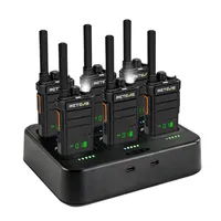 Retevis RB626H Walkie Talkies Set, Funkgerät mit 6 Wege Ladegerät 2000 mAh, Bildschirm VOX Notfallalarm, für Schule, Sicherheit, Hotel