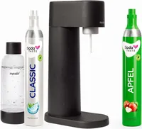 Sparangebot: Woody Wassersprudler (Schwarz) + CO2-Zylinder Apfel