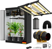 Premium Growbox 120x60x180cm Komplettset 240W Samsung LED Grow 600D Deluxe EC 150mm Abluftventilator+Aktivkohlefilter Growzelt Light Komplett SeT