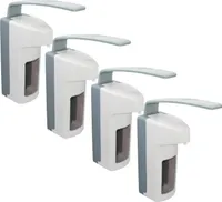 4 Desinfektionsspender für 500 ml Flaschen - langer Armhebel - weiß - Desinfektionsmittelspender