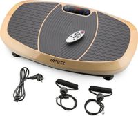 Vibračná doska Gymtek®, vibrotrainer - do 180 kg - 5 tréningových programov - 2 expandéry - Bluetooth, diaľkové ovládanie, LCD - masáž, fitness