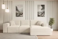 ALTDECOR Ecksofa in L-Form Corner Sofa Bett Eckcouch Couch  Wohnlandschaft Cauchsofa SERRA-L - 266x165x73 cm  Beige