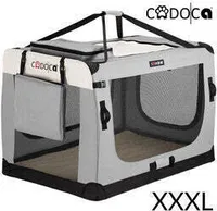 CADOCA® Hundebox XXXL 101x70x70cm faltbar atmungsaktiv robust Hundetransportbox Transporttasche Haustiertransportbox Hundetragetasche Grau