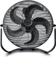 Brandson Wind Machine 120W, stojanový ventilátor 50 cm v retro stylu, ventilátor, podlahový ventilátor s vysokým průtokem vzduchu, plynulé naklápění hlavy ventilátoru, černý