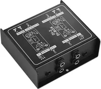 2 Kanäle Passive Audio DI-Box Direkteinspritzbox Geräuscharmer Gitarrenkonverter