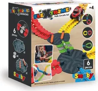 Smoby Flextreme Multi-Strecken Schaltungsset - 6teilig - Kreuzung Weiche Autorennbahn