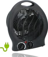 Heizlüfter schwarz 2000 Watt Elektroheizer Heizlüfter Bad Heizer Heizung Konvektor - Mobiles Heizgerät Elektroheizung - Energiesparend - Room Heater - Heizlüfter (Heizlüfter schwarz 2000 Watt) [Energieklasse A+]