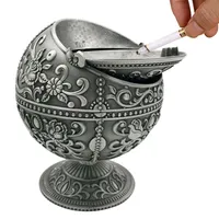 Winddichter Vintage-Zigarrenaschenbecher mit Deckel, tragbarer Zigarettenaschenbecher und Geruchsbeseitiger für drinnen und draußen, Handabdruckmuster, schönes Geschenk