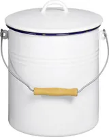 KARL KRÜGER kbelík s víkem 10 l 32cm Ø25cm smaltovaný bílý