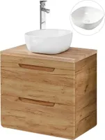 Waschtisch 61 cm mit Keramikbecken LUTON-56-CRAFT Wotan Eiche Nb., B/H/T ca. 61/76/46 cm